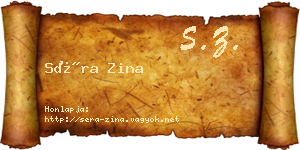 Séra Zina névjegykártya